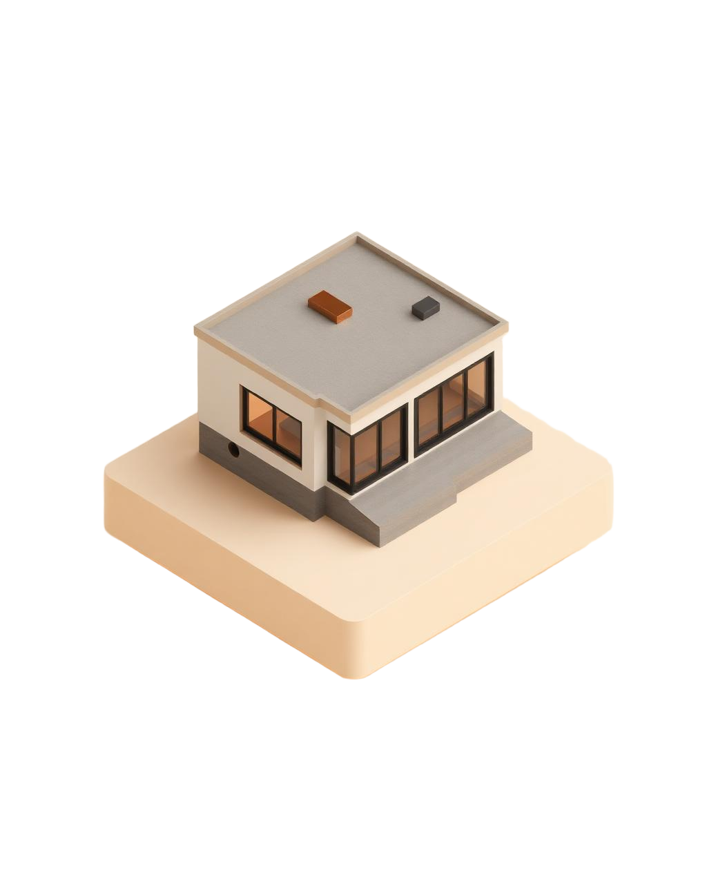 Isometric model of a modern home